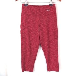 Nirlon Heather Red Capri Leggings with Pockets Size Medium